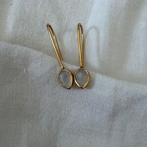 Elegant Gold and Clear Drop Earrings
